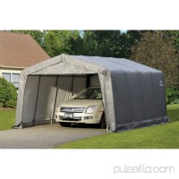 Shelterlogic Garage-in-a-Box Compact 12' x 16' x 8' Peak Style Garage, Gray   554795434